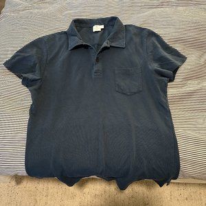 Sunspel Riviera Polo Blue in Cotton Size Small